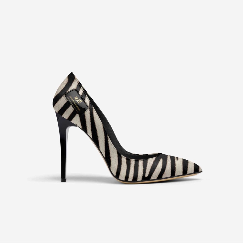 Zebra print pumps. Genuine leather, Italy